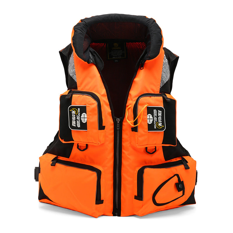 Diconna Adult Adjustable Life Jacket Vest Marine Reflective Sailing Kayak Fly Fishing Adjustable Adult Life Jacket Life Saver Yellow